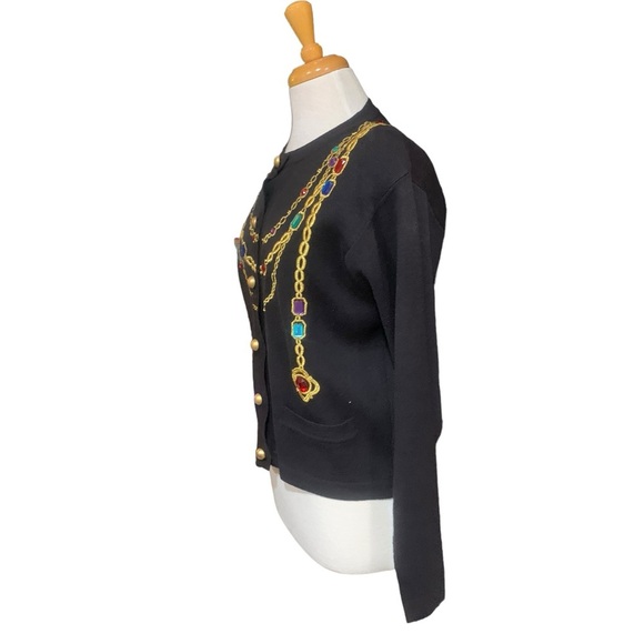 JH Collectibles embroidered and bejeweled vintage cardigan - Picture 5 of 7